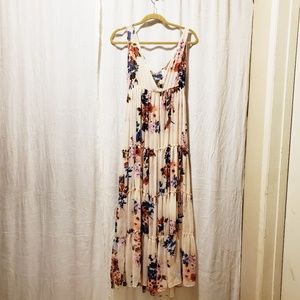 Sheer floral long dress
